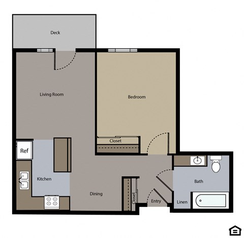 a floor plan of a bedroom apartment